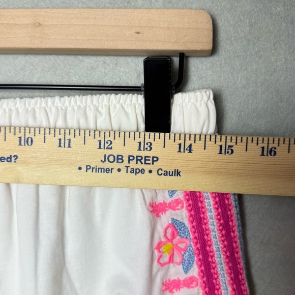 Lilly Pulitzer Womens Katia Pink Embroidered Flower White Shorts Elastic Waist S - Picture 9 of 12